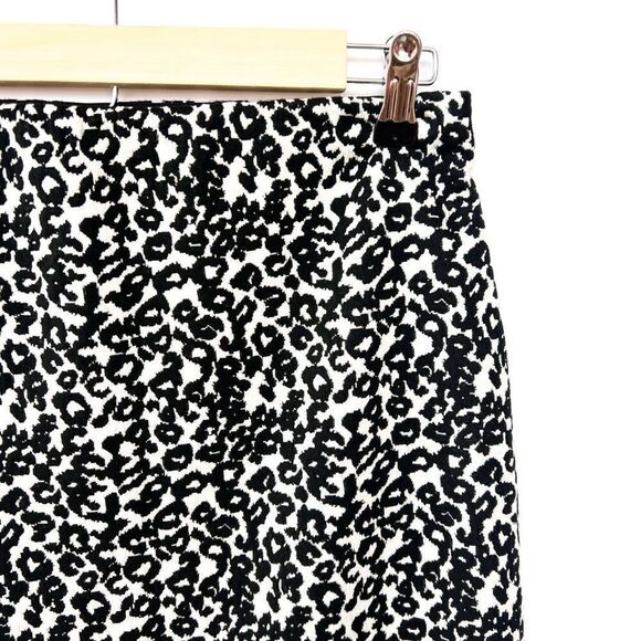 Express Black White Cheetah Leopard Animal Print Stretch Pencil Skirt Small - Picture 3 of 8